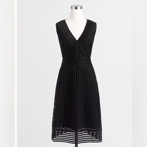 J. Crew Black Textured V Neck Dress